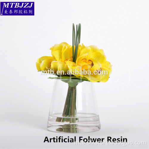 Water-like Liquid Crystal Epoxy Resin Gel Glue for Artificial Folwer